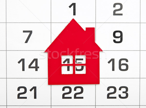 shape red house on a calendar background Stock photo © inxti
