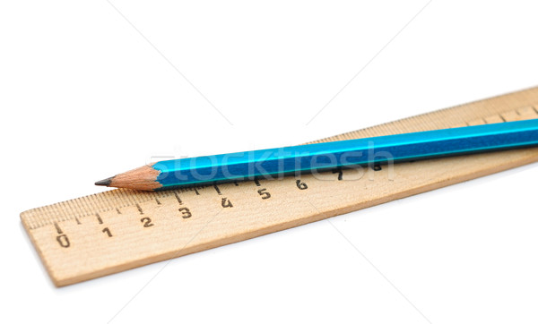 Herrscher Bleistift isoliert weiß Büro Schule Stock foto © inxti