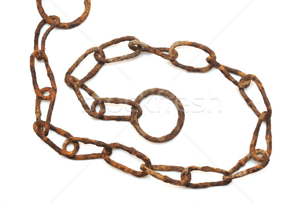 Stock photo: very old rusty chain isolated on a white background 