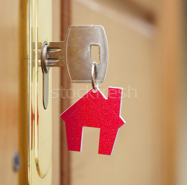 符號 房子 粘 關鍵 鎖孔 木 商業照片 © inxti