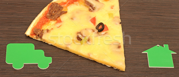 Pizza pośpieszny symbol samochodu podróży Zdjęcia stock © inxti