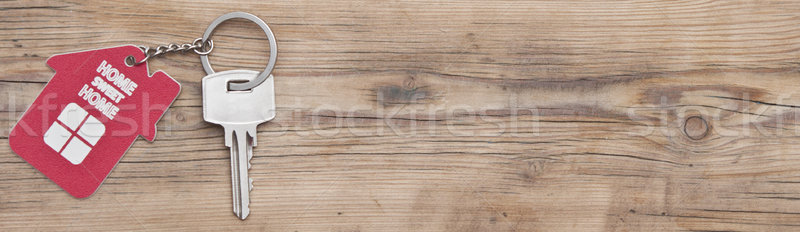 Sleutel label home veiligheid Rood ring Stockfoto © inxti