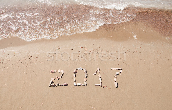 [[stock_photo]]: écrit · sable · plage · océan · ciel · eau