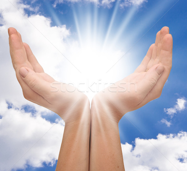 sun in the hands with copyspace  Stock photo © inxti