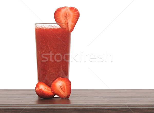 fresh pureed strawberry on a black background  Stock photo © inxti
