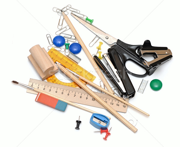 Stock foto: Viele · Büro · Werkzeuge · weiß · Schule · Stift