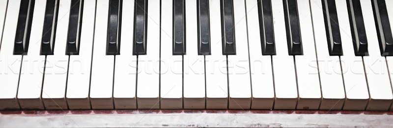 Stockfoto: Piano · sleutel · zwart · wit · toetsenbord · kunst