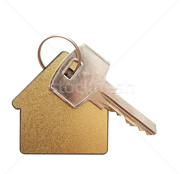 House shaped keychain isolated on white background Stock photo © inxti