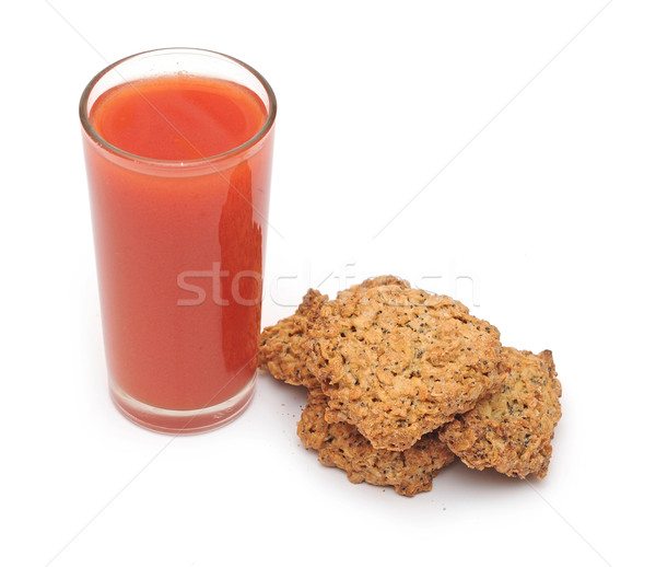 Tomatensap glas cookies geïsoleerd witte sap Stockfoto © inxti