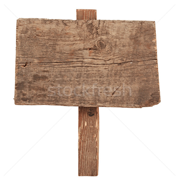 Wooden sign isolated on white. Wood old planks sign. Stock photo © inxti