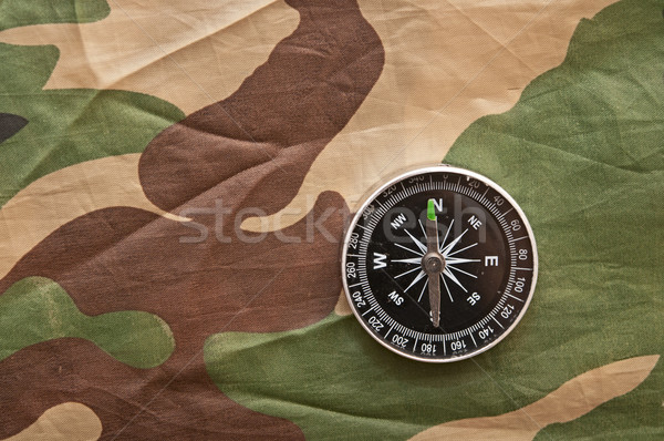Compass on a camouflage background Stock photo © inxti