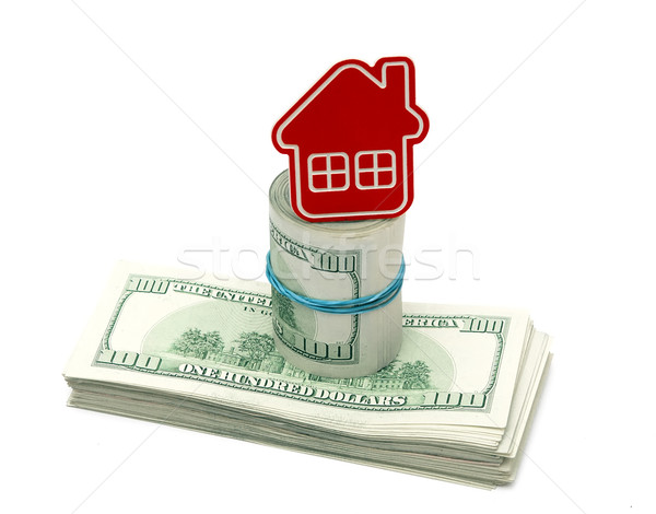 red home sign on hundred dollar bills. Real Estate business Conc Stock photo © inxti