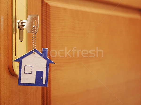 A key in a lock with house icon on it  Stock photo © inxti