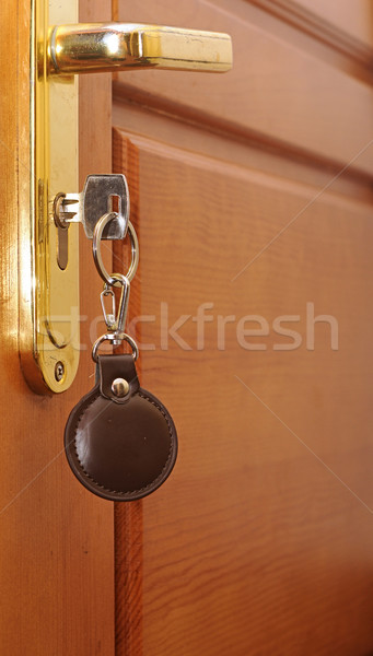 key in keyhole with blank tag Stock photo © inxti