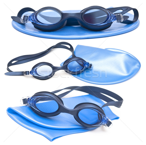 collection swimming caps and glasses Stock photo © inxti