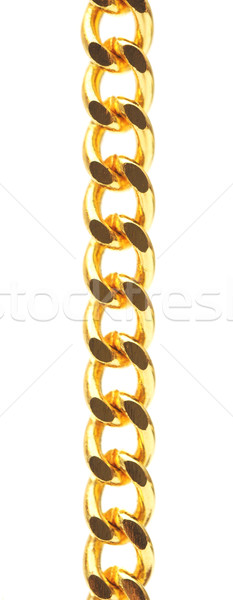 Stock photo: Gold chain isolated on white, closeup 