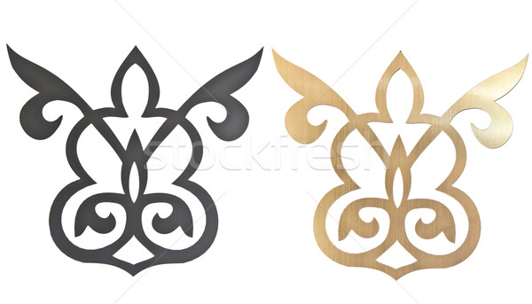 golden and black collection of carved decorative elements Stock photo © inxti
