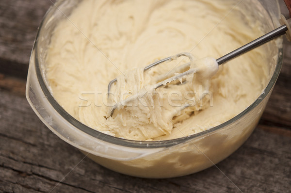 Stockfoto: Elektrische · mixer · eieren · suiker · motor · cake