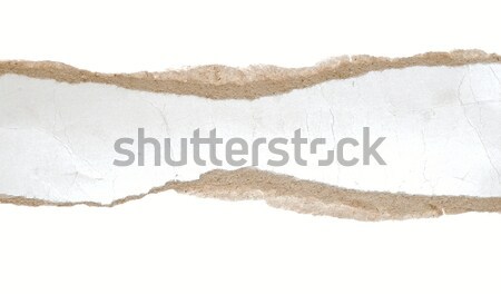 Zerrissenes Papier Banner isoliert weiß Büro Papier Stock foto © inxti