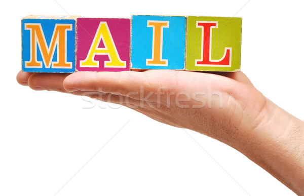 Stock photo: color blocks with letters form a word 