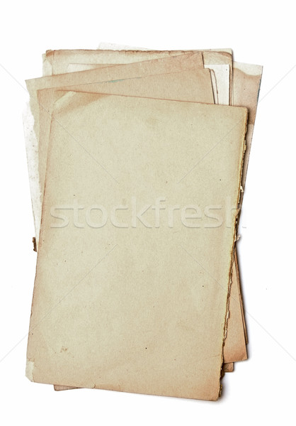 Oud papier geïsoleerd witte papier textuur hout Stockfoto © inxti