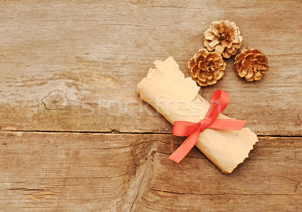 vintage paper roll with gold cones Stock photo © inxti