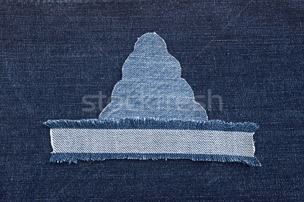 christmas background: jeans texture with shape Christmas tree.  Stock photo © inxti