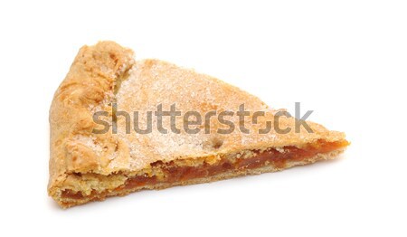 Stockfoto: Plakje · vers · gebakken · abrikoos · taart · dessert