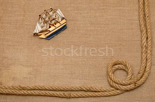 rope and model classic boat Stock photo © inxti