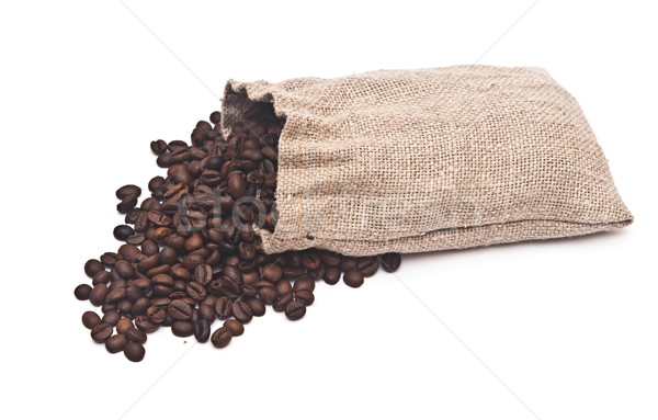 Coffee beans in canvas sack  Stock photo © inxti