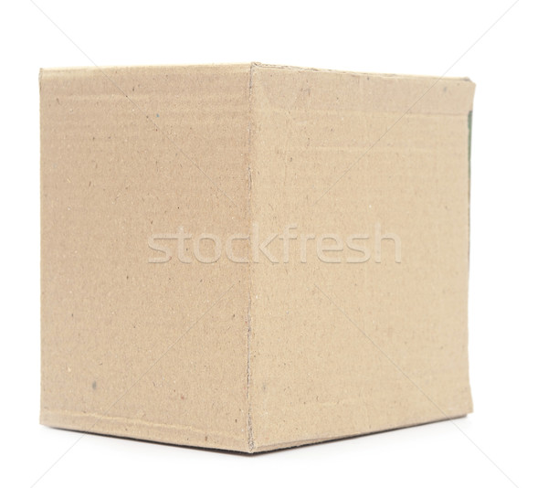 Cardboard box front side with isolated on white  Stock photo © inxti
