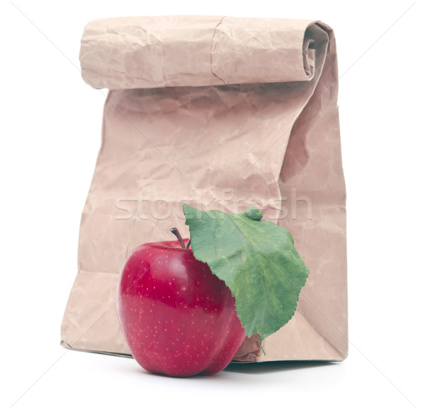 ストックフォト: リンゴ · リンゴジュース · 紙袋 · 白 · 食品 · 太陽