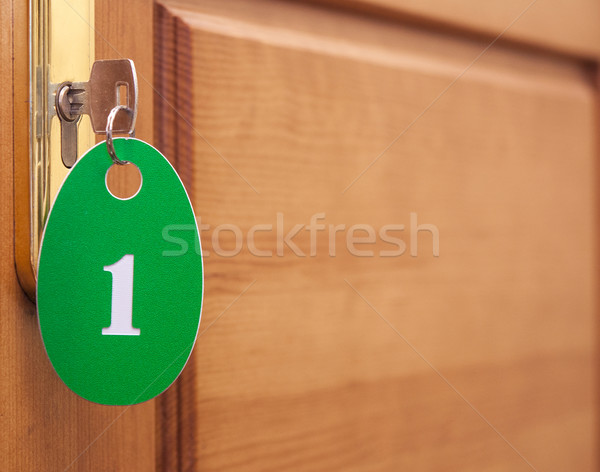 [[stock_photo]]: Porte · bois · aile · clé · de · la · porte · serrure · nombre