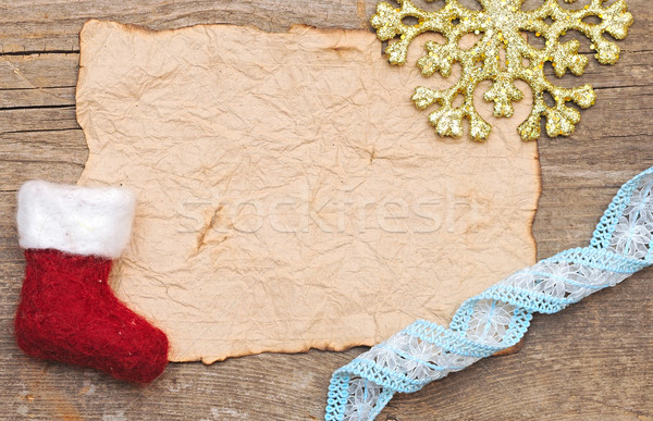 Foto stock: Papel · viejo · Navidad · decoración · árbol · diseno · verde