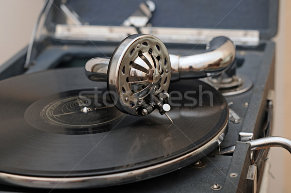 Velho gramofone registros música retro soar Foto stock © inxti