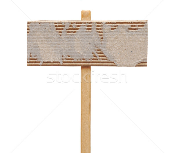 Stockfoto: Karton · teken · geïsoleerd · witte · hout · retro