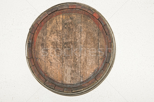 Vecchio birra barile legno muro testa Foto d'archivio © inxti