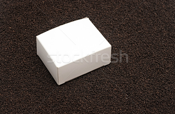 blank white box on black tea background Stock photo © inxti