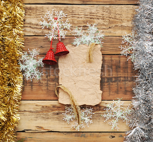Zdjęcia stock: Christmas · dekoracji · vintage · papieru · drewna · drzewo