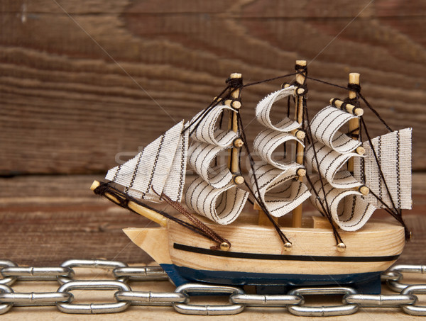 Сток-фото: модель · судно · древесины · морем · лодка · белый