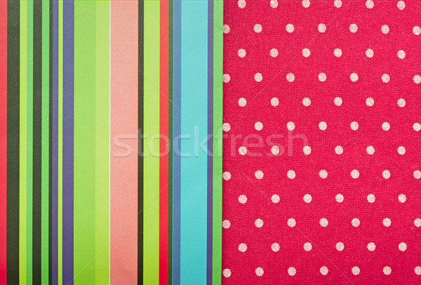 Coloré stripe frontière rouge à pois tissu [[stock_photo]] © inxti