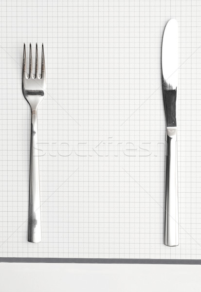 Flatware on white background. Fork and knife Stock photo © inxti