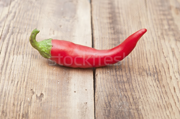 red chili pepper on old wooden table Stock photo © inxti