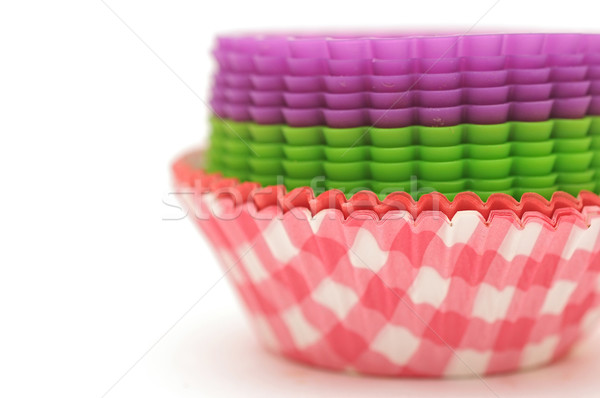 Stock photo: baking cups for cupcakes or muffins paper isolated on white