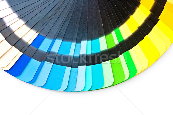 Stock photo: Color guide spectrum swatch samples rainbow on white background 
