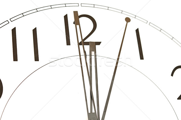 Hands pointing to midday on clock face Stock photo © inxti