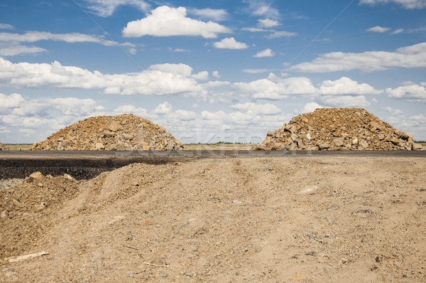Pile of rock for road construction Stock photo © inxti
