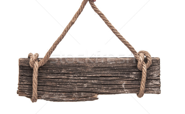 blank wooden sign and rope isolated  Stock photo © inxti