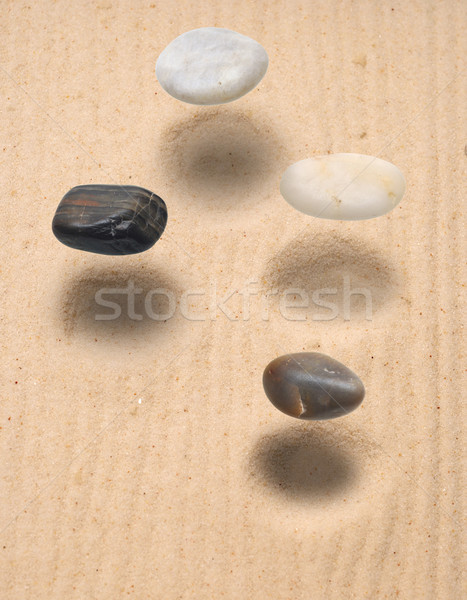 Lebegés kövek homok természet idő jóga Stock fotó © inxti