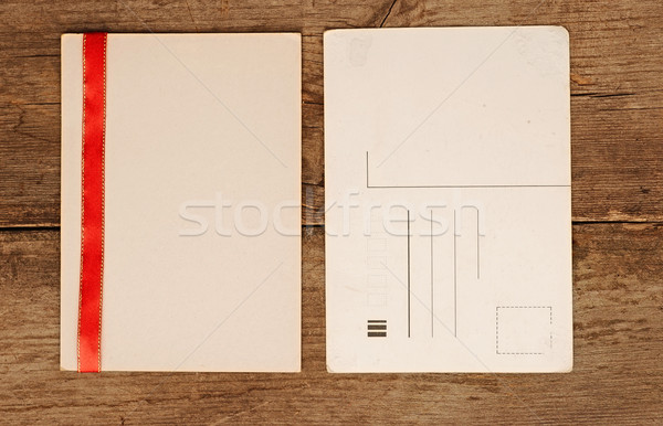 Stock foto: Jahrgang · leere · Karte · Grunge · Holz · Textur